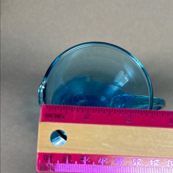Vintage Turquoise Blue Hand Blown Art Glass Decanter/Pitcher - Picture 14 of 15